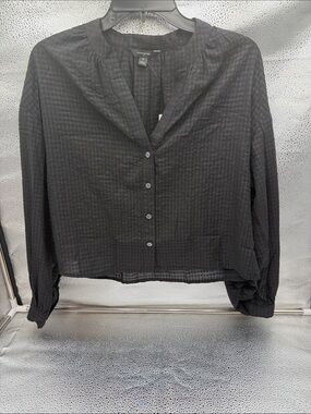 Banana Republic Jacquard Puff-sleeve Top-black